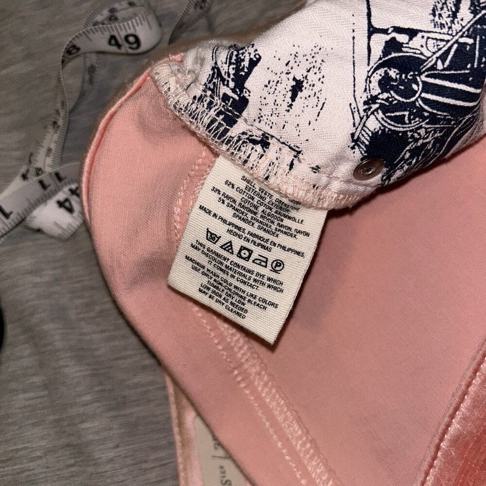 Pilcro And The Letterpress Crushed Pink Velvet High Rise Skinny Jeans Womens 32 - Picture 8 of 9
